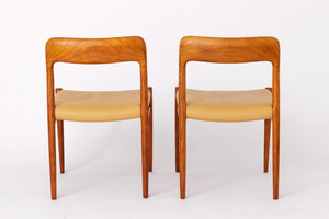 Niels Otto Møller - 2 x teak chairs, model 75 from the 1950s