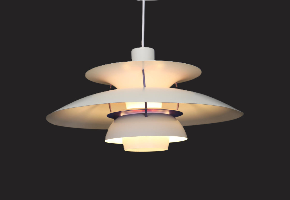 Poul Henningsen – PH5-pendel i original hvid for Louis Poulsen