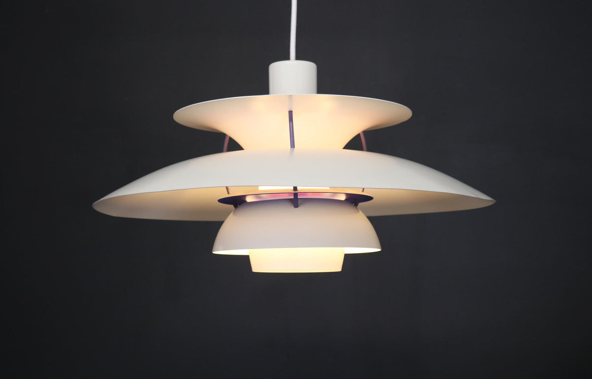 Poul Henningsen – PH5-pendel i original hvid for Louis Poulsen