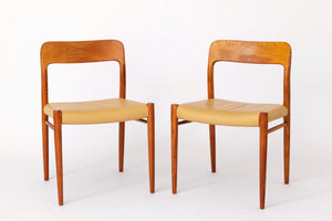 Niels Otto Møller - 2 x teak chairs, model 75 from the 1950s