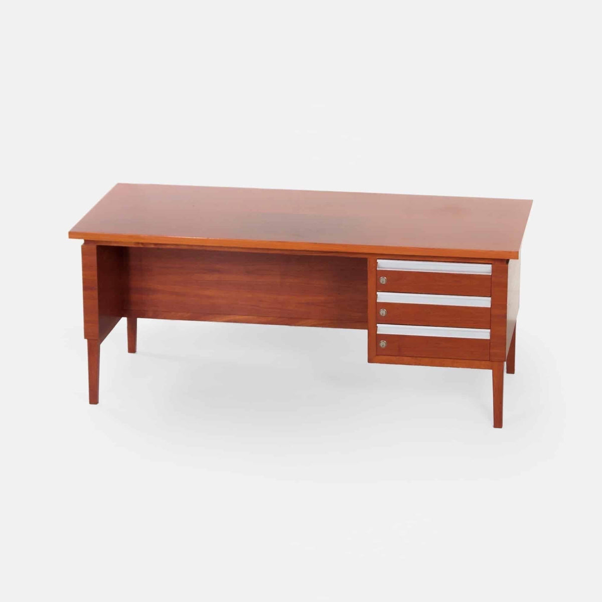 Skrivebord i mahogni og teak, dansk design fra cirka 1970’erne