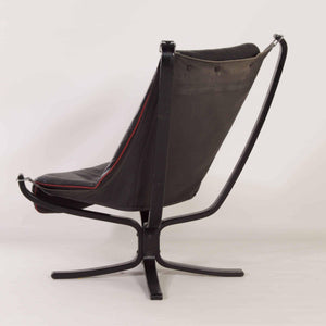 Sigurd Ressel – Falcon Chair for Vatne møbler i sort læder, 1980'erne