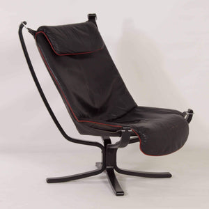 Sigurd Ressel – Falcon Chair for Vatne møbler i sort læder, 1980'erne