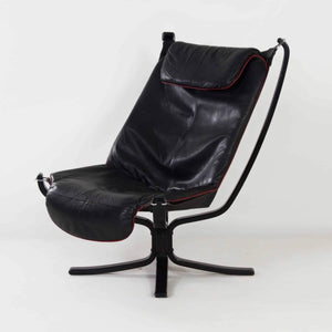 Sigurd Ressel – Falcon Chair for Vatne møbler i sort læder, 1980'erne