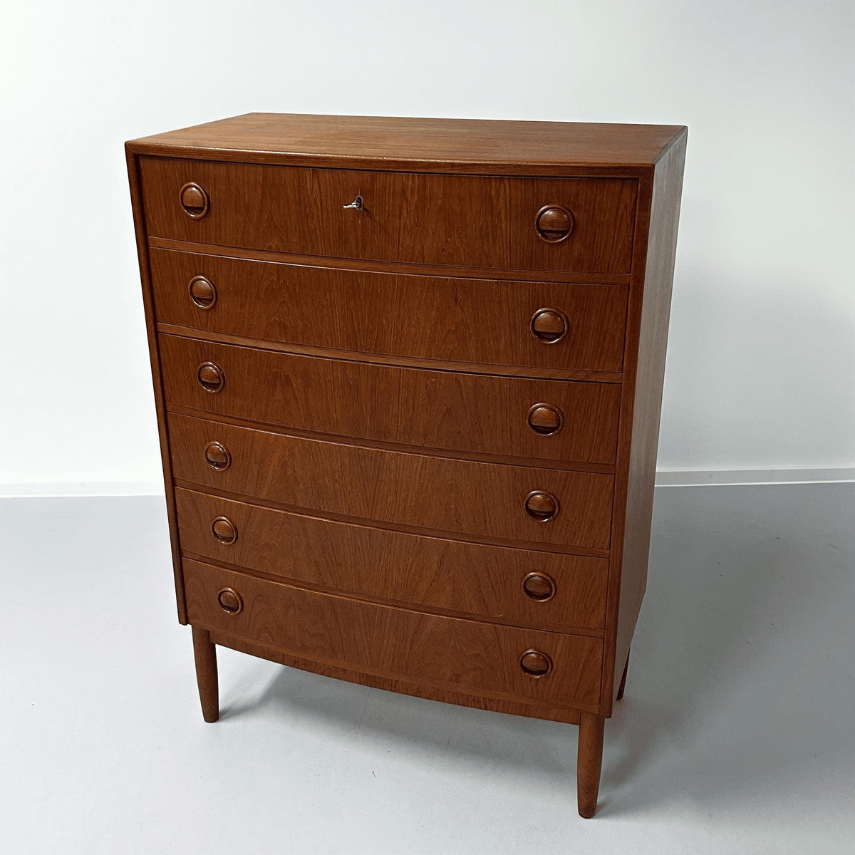 Dansk kommode med seks skuffer i teak, 1960’erne