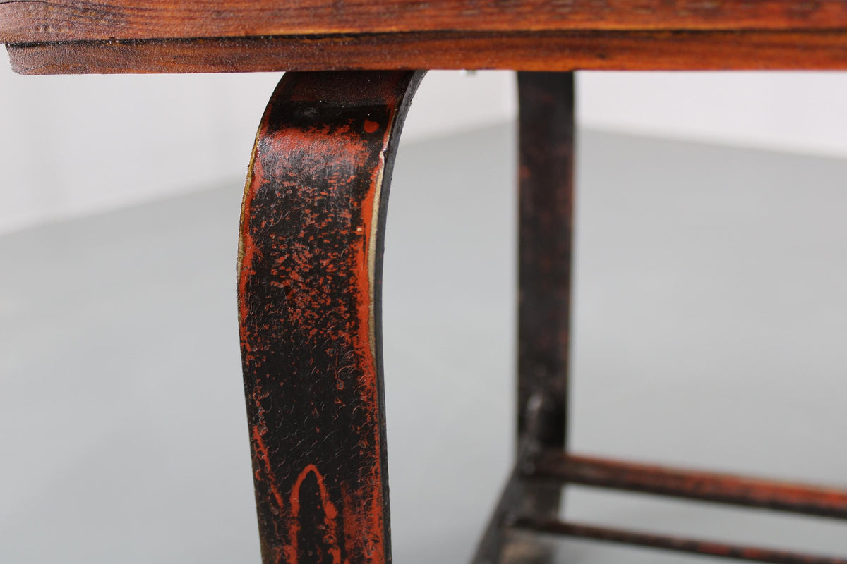 Bænk i træ og jern, dansk design, ca. 1970’erne