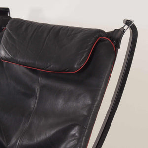Sigurd Ressel – Falcon Chair for Vatne møbler i sort læder, 1980'erne