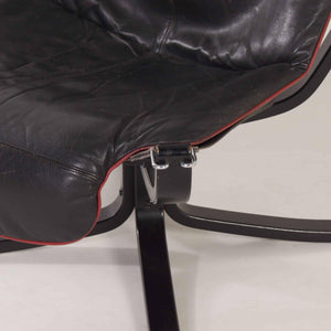 Sigurd Ressel – Falcon Chair for Vatne møbler i sort læder, 1980'erne