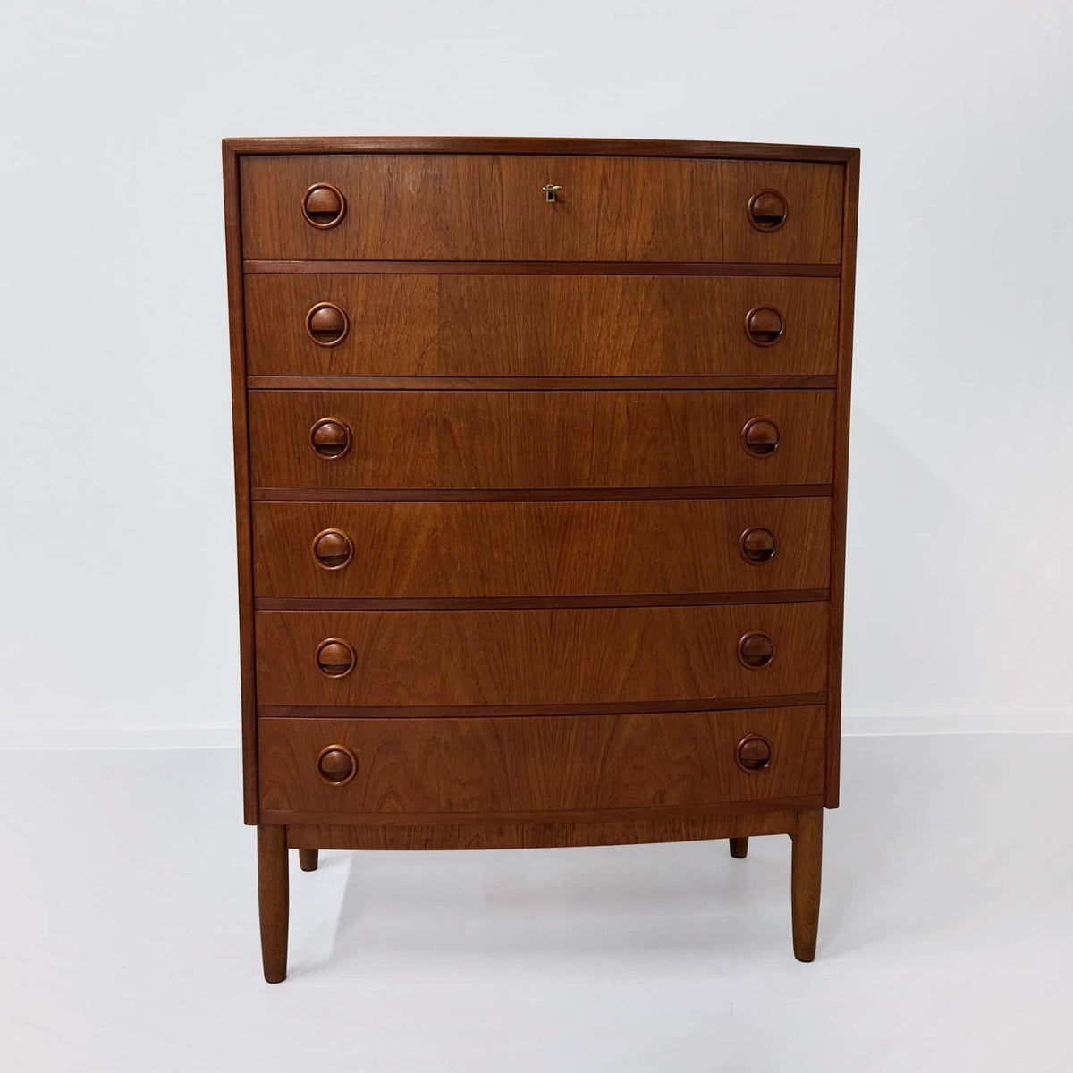Dansk kommode med seks skuffer i teak, 1960’erne