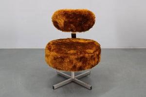 2 x Model Swivel lænestole i plysset polstring, produceret i Italien, 1970’erne