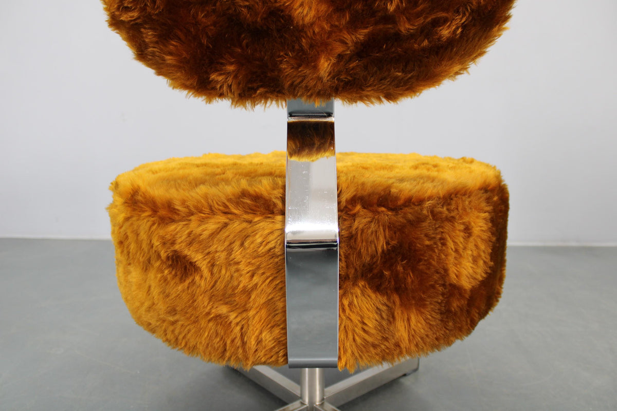 2 x Model Swivel lænestole i plysset polstring, produceret i Italien, 1970’erne