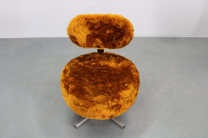 2 x Model Swivel lænestole i plysset polstring, produceret i Italien, 1970’erne