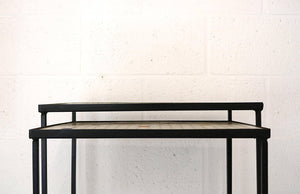 Mosaik-nesteborde med sort jernstel, 1950’erne – Sæt af 2