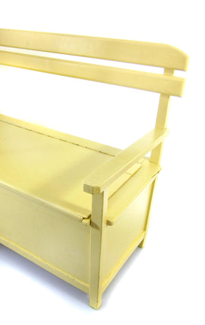 Børnebænk med opbevaring i træ, vintage design