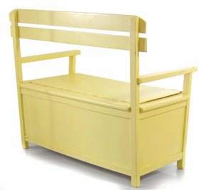 Børnebænk med opbevaring i træ, vintage design