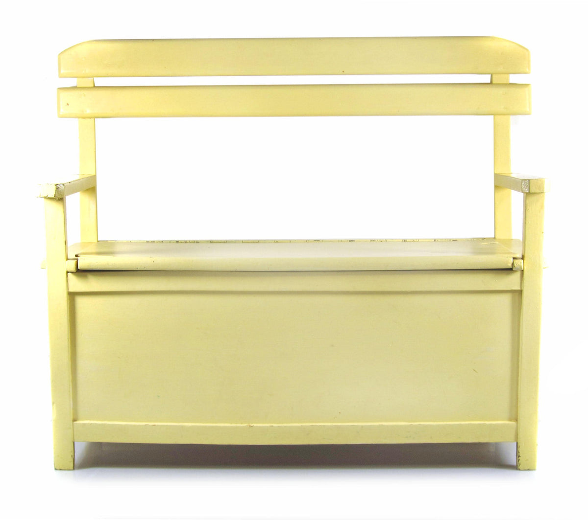 Børnebænk med opbevaring i træ, vintage design