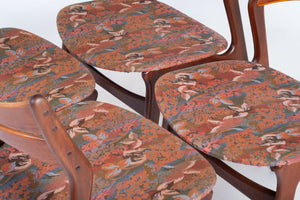 Erik Buch – Model 310 spisebordsstole i teak, produceret af Christiansen Møbelfabrik