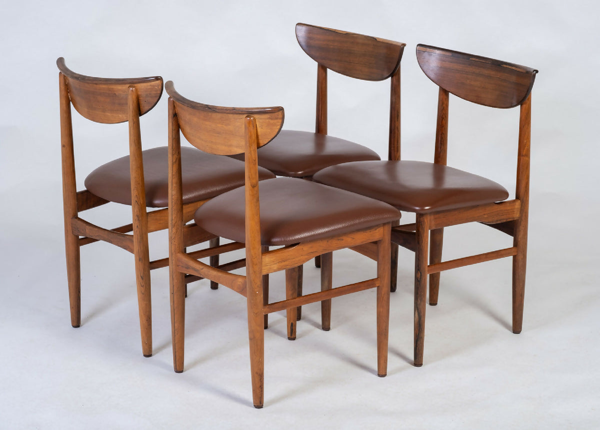 E. W. Bach – Spisebordsstole i palisander, produceret af Skovby Møbelfabrik