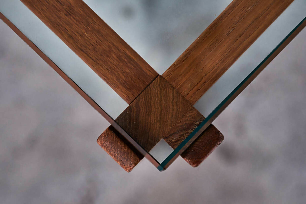 Sofabord i teak med glasplade, dansk design