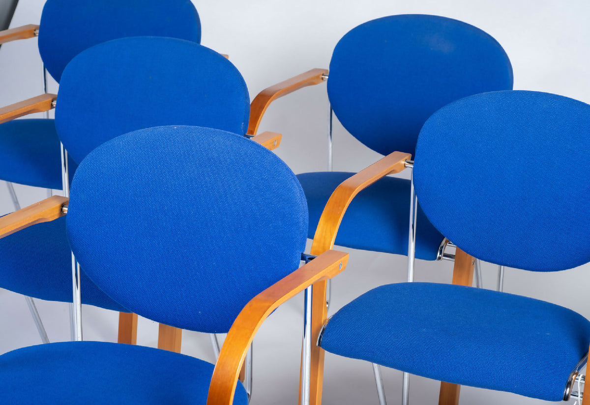 Four Design – Stabelstole i stål og træ, sæt af 6, dansk design