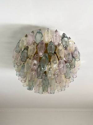 4251 - Murano Chandelier multi colored poliedri-10