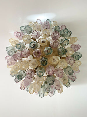 4251 - Murano Chandelier multi colored poliedri-10