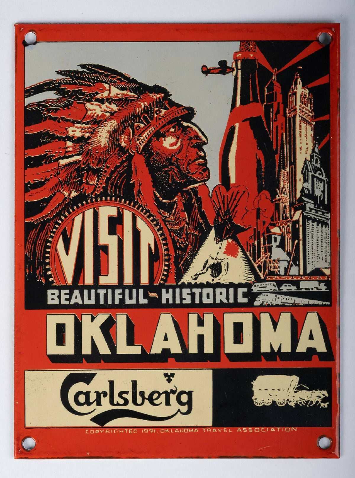 Carlsberg – Sæt med 3 emaljeskilte, dansk design