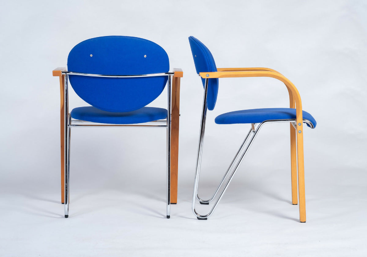 Four Design – Stabelstole i stål og træ, sæt af 6, dansk design