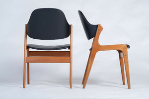 Ejvind A. Johansson – Spisebordsstole i teak, produceret af Gern Møbelfabrik