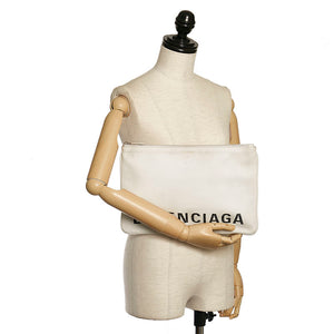 Balenciaga clutch taske i læder med logo