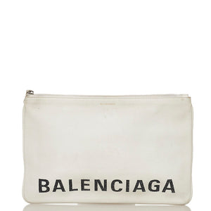 Balenciaga clutch taske i læder med logo