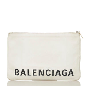 Balenciaga clutch taske i læder med logo