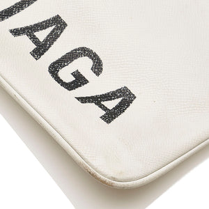 Balenciaga clutch taske i læder med logo