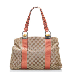 Gucci gg canvas bamboo bar skuldertaske