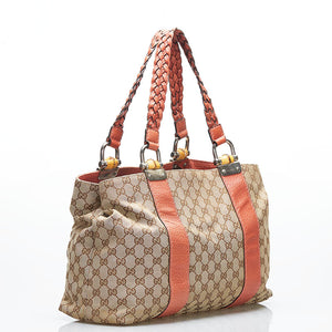 Gucci gg canvas bamboo bar skuldertaske