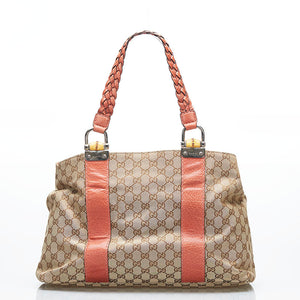 Gucci gg canvas bamboo bar skuldertaske