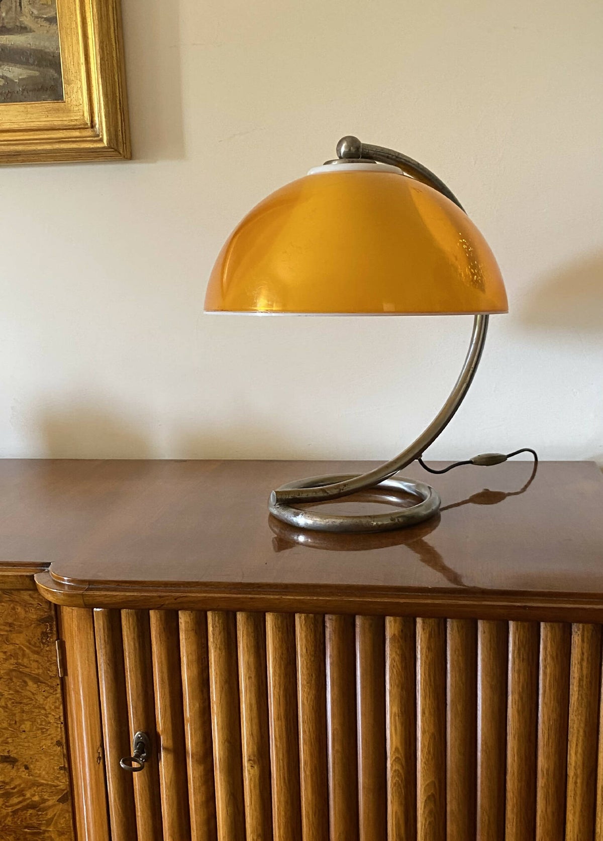 Space age gul bordlampe, Frankrig 1960&#39;erne