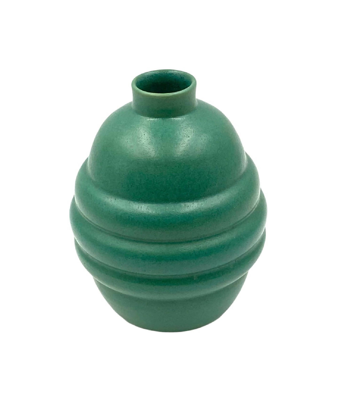 Art Déco Turkis fajancevase, Frankrig 1940&#39;erne