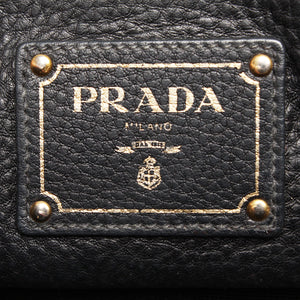 Prada – Sort vitello daino twin tote taske