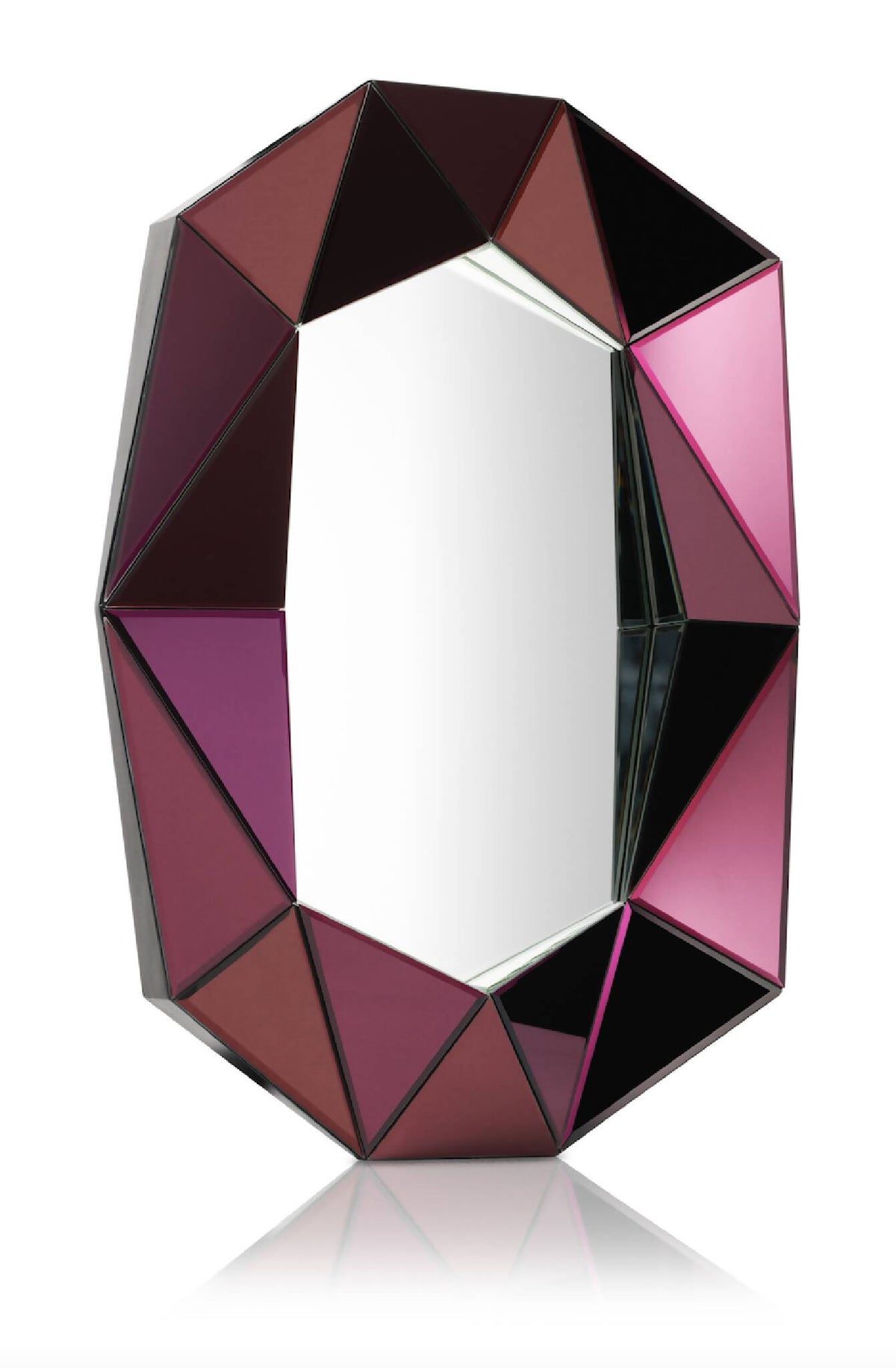 Diamond - spejl - Bordeaux/Sølv - Small