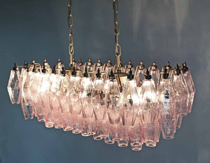 Murano Lyserkrone - Poliedri - 84 glas - Rosa