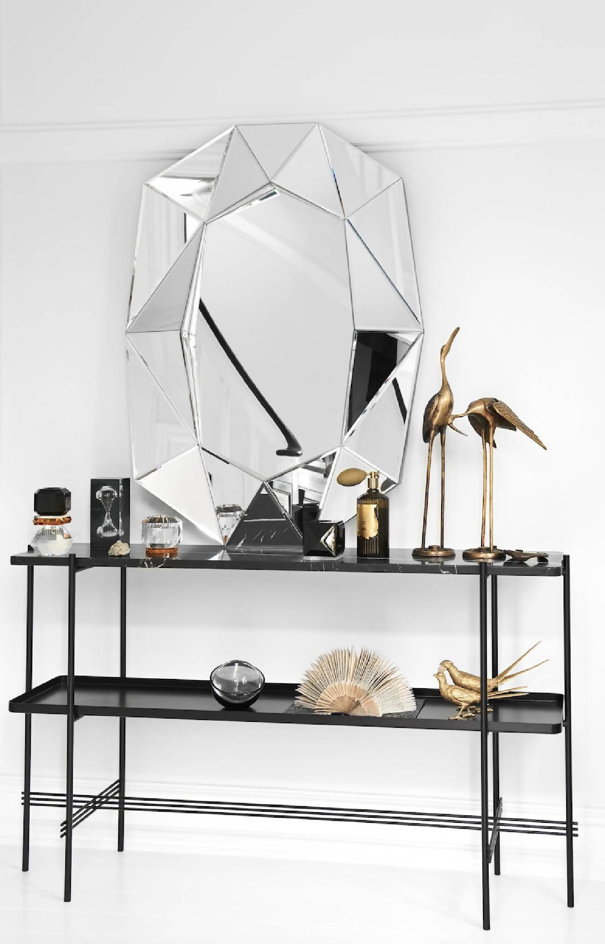 Diamond spejl Large - Sølv