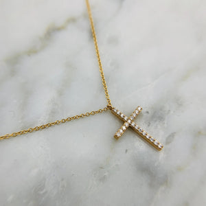 Tiffany&Co cross diamond pendant halskæde