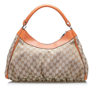 Gucci – Brun canvas d-ring skuldertaske