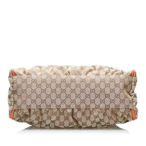 Gucci – Brun canvas d-ring skuldertaske