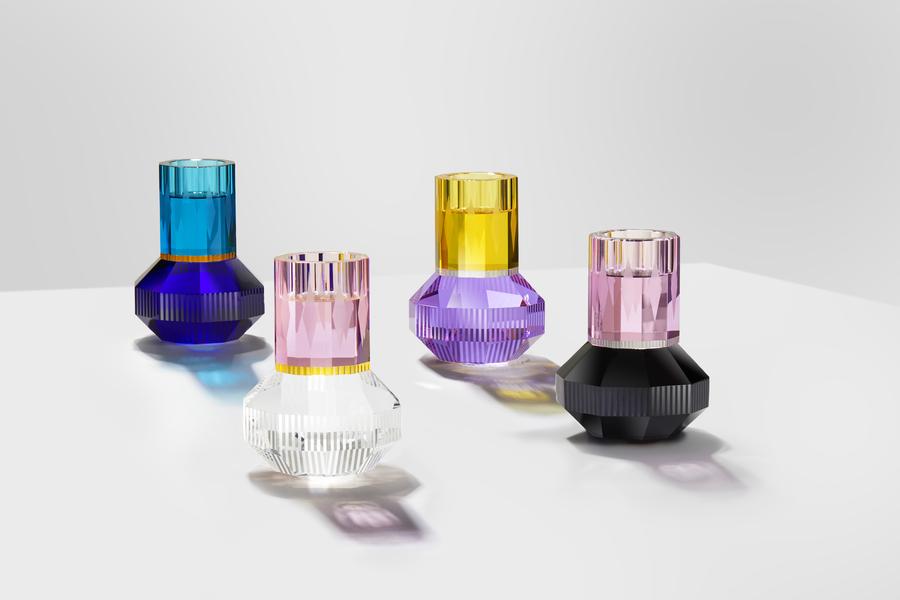 Chicago - Rose/Yellow/Clear - T-light holder