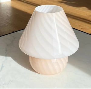 Murano mushroom – Stor vintage lyserød bordlampe - SPLISH