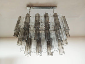 Murano Chandelier - 62 Tubes - Smoke/clear - SPLISH