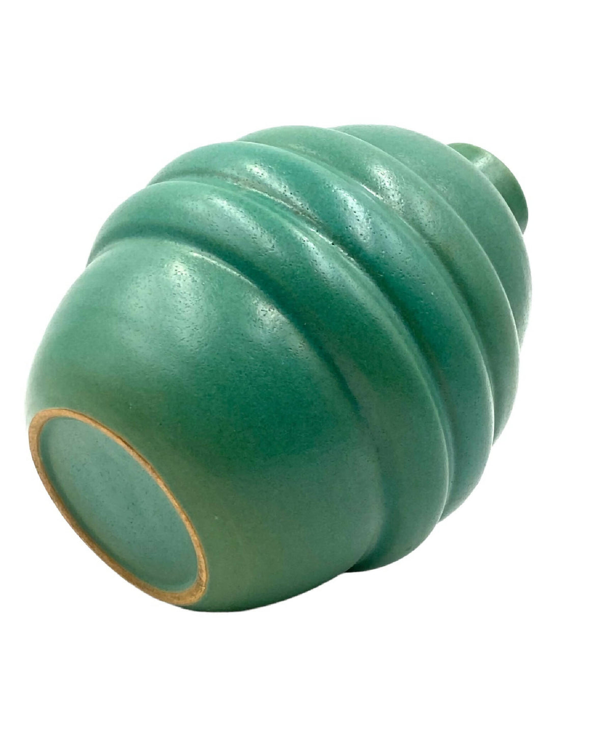 Art Déco Turkis fajancevase, Frankrig 1940&#39;erne