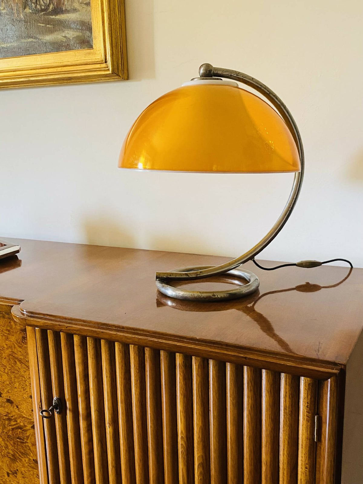 Space age gul bordlampe, Frankrig 1960&#39;erne